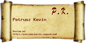 Petrusz Kevin névjegykártya